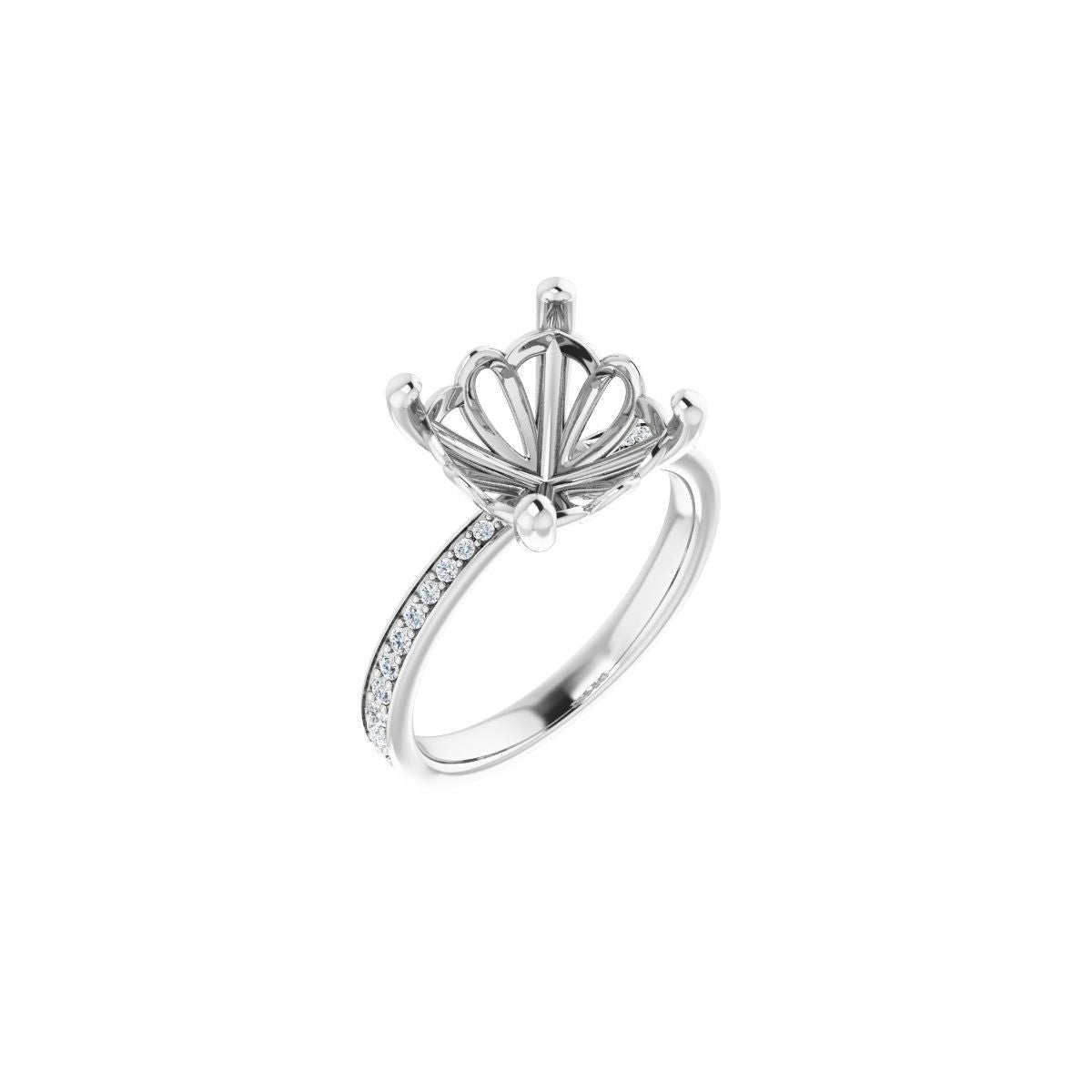 Semi-Set 1/4 CTW Cushion Engagement Ring (10 X 10 Mm) - gallery - Series 124170