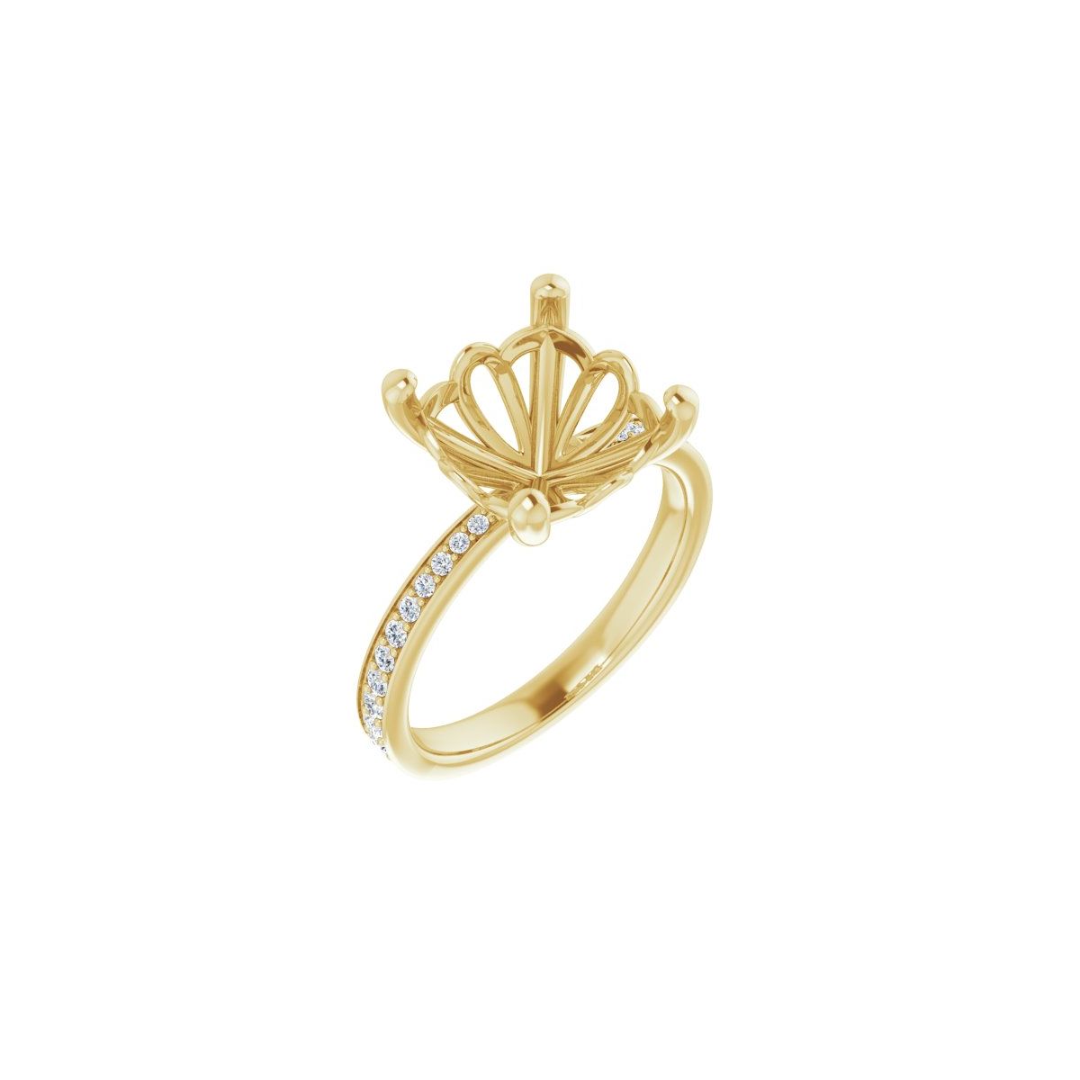 Semi-Set 1/4 CTW Cushion Engagement Ring (10 X 10 Mm) - gallery - Series 124170