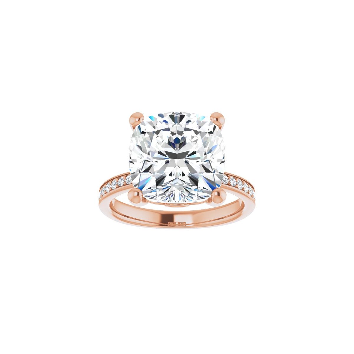 Semi-Set 1/3 CTW Cushion Engagement Ring (11 X 11 Mm) - gallery - Series 124170