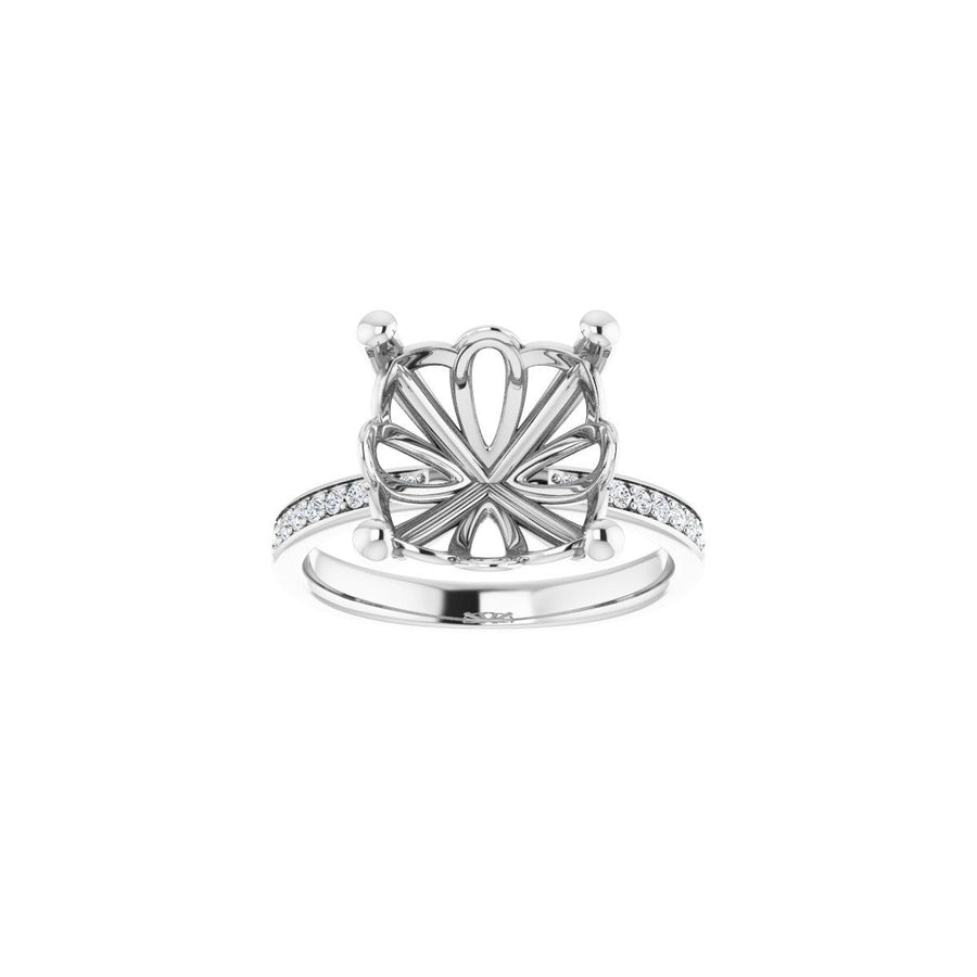 Semi-Set 1/3 CTW Cushion Engagement Ring (11 X 11 Mm) - gallery - Series 124170