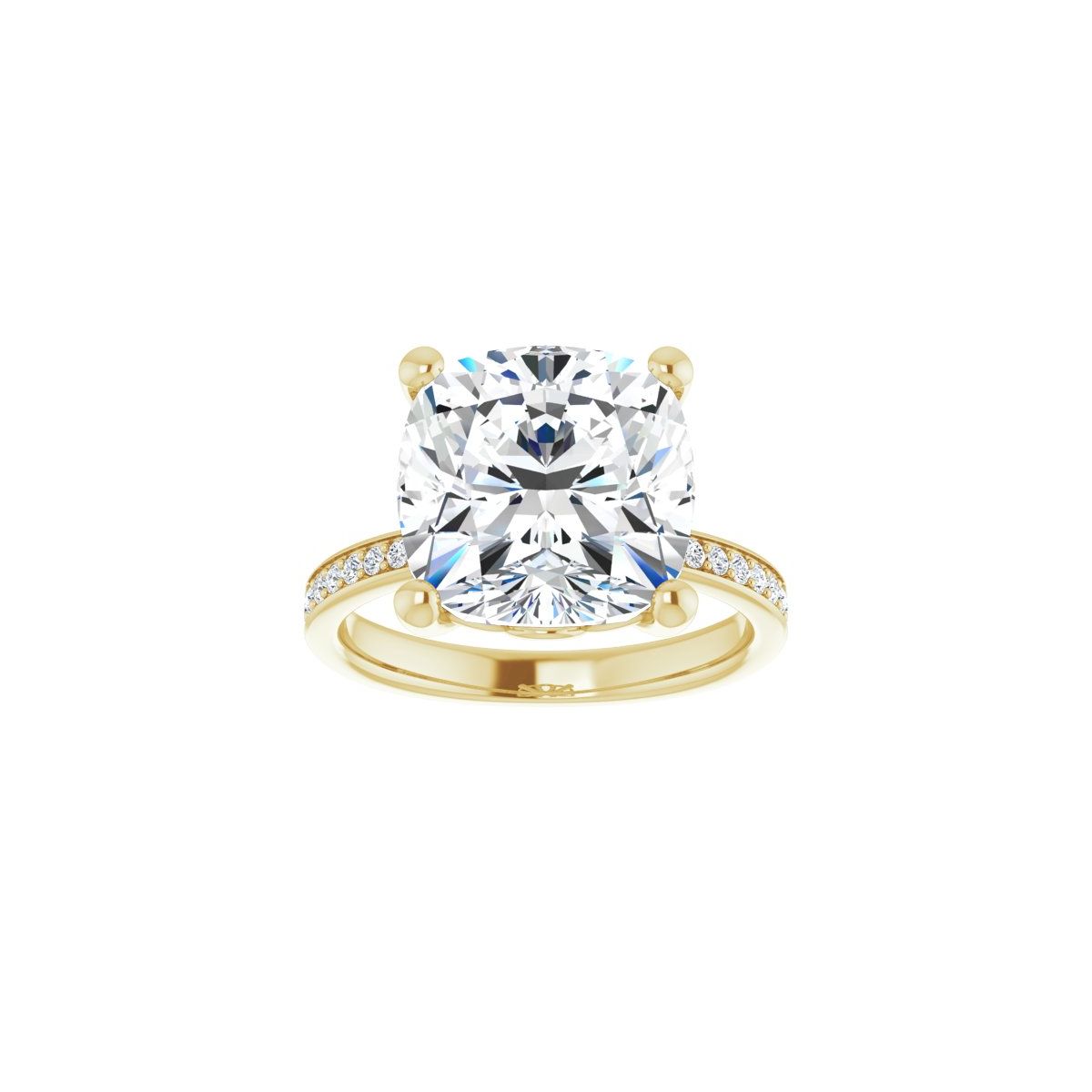 Semi-Set 1/3 CTW Cushion Engagement Ring (11 X 11 Mm) - gallery - Series 124170