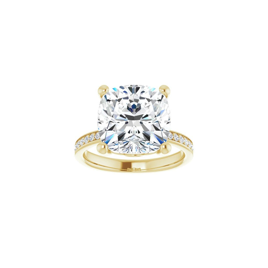 Semi-Set 1/3 CTW Cushion Engagement Ring (11 X 11 Mm) - gallery - Series 124170