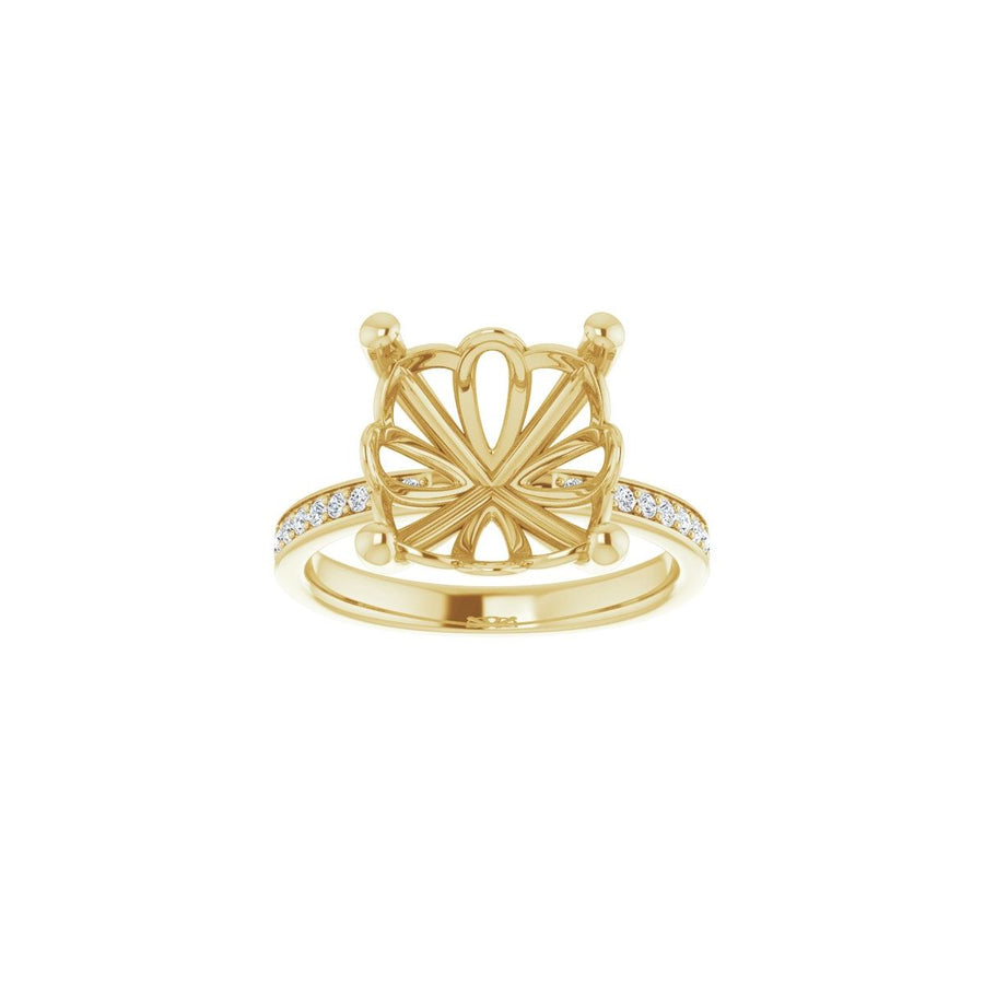 Semi-Set 1/3 CTW Cushion Engagement Ring (11 X 11 Mm) - gallery - Series 124170