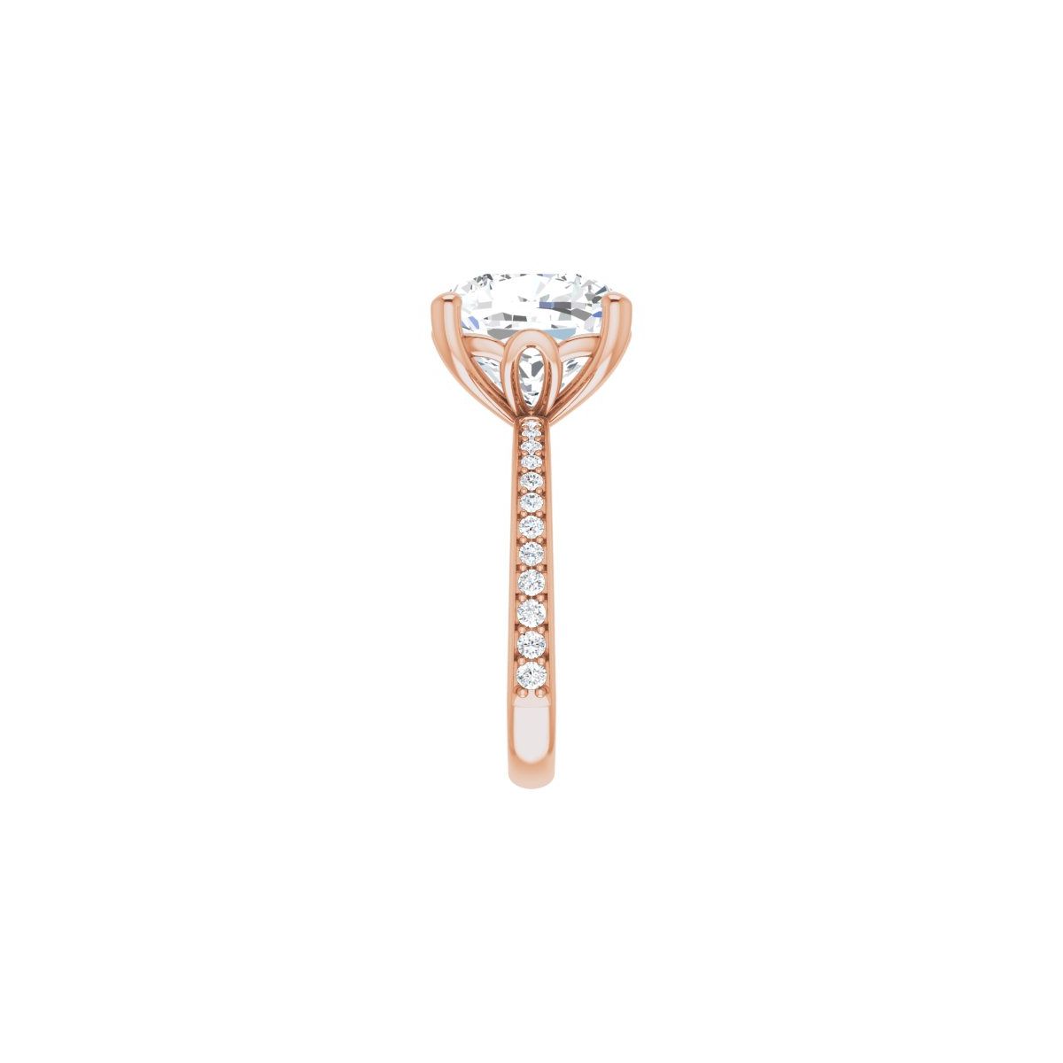 Semi-Set 1/3 CTW Cushion Engagement Ring (11 X 11 Mm) - gallery - Series 124170