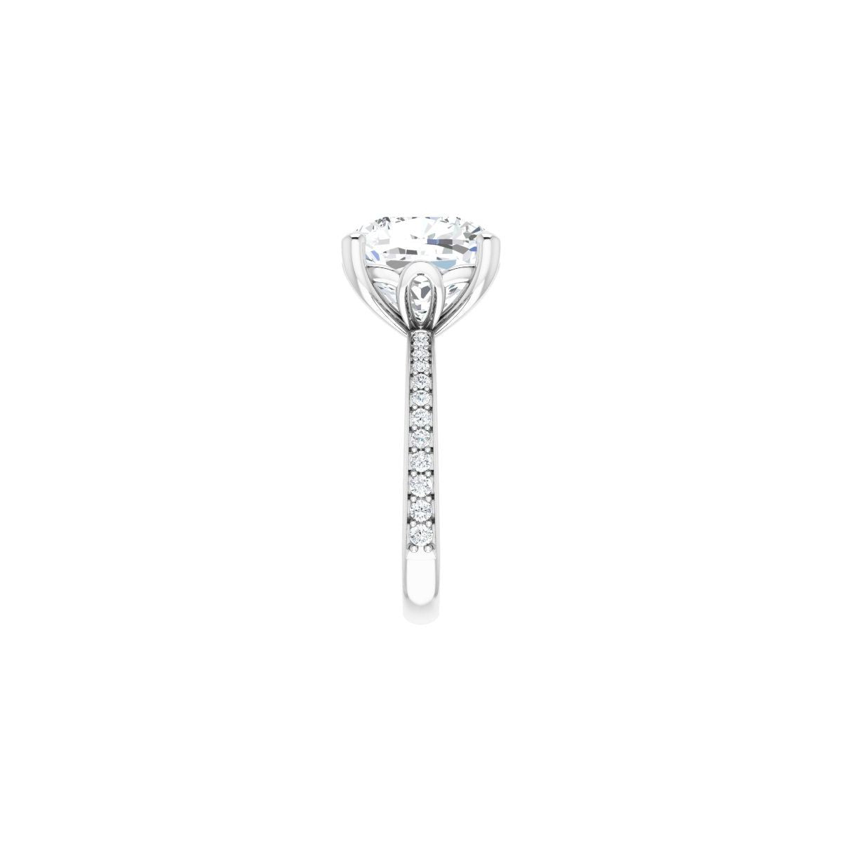 Semi-Set 1/3 CTW Cushion Engagement Ring (11 X 11 Mm) - gallery - Series 124170