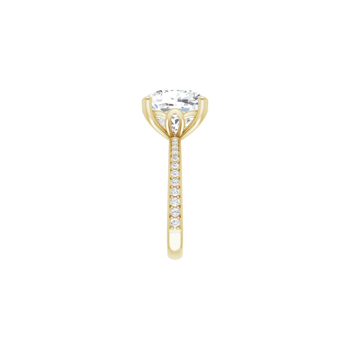 Semi-Set 1/3 CTW Cushion Engagement Ring (11 X 11 Mm) - gallery - Series 124170