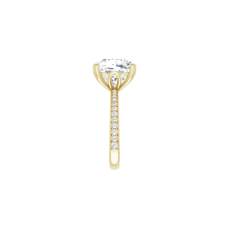 Semi-Set 1/3 CTW Cushion Engagement Ring (11 X 11 Mm) - gallery - Series 124170
