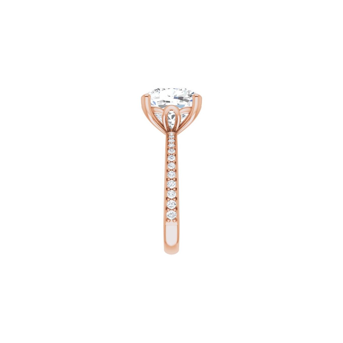 Semi-Set 1/4 CTW Cushion Engagement Ring (10 X 10 Mm) - gallery - Series 124170