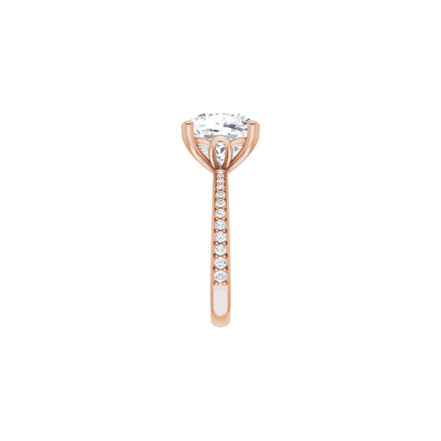 Semi-Set 1/4 CTW Cushion Engagement Ring (10 X 10 Mm) - gallery - Series 124170