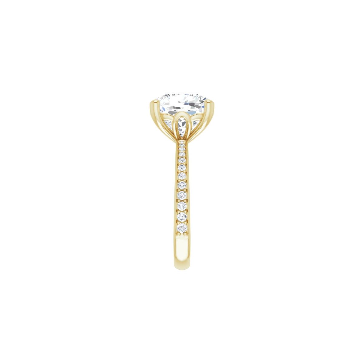 Semi-Set 1/4 CTW Cushion Engagement Ring (10 X 10 Mm) - gallery - Series 124170