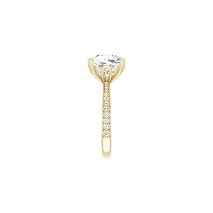Semi-Set 1/4 CTW Cushion Engagement Ring (10 X 10 Mm) - gallery - Series 124170