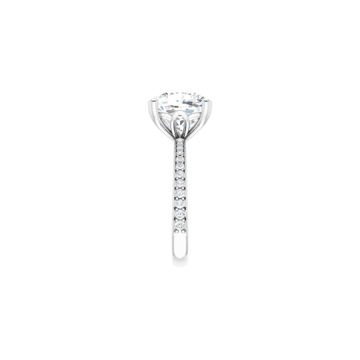 Semi-Set 1/4 CTW Cushion Engagement Ring (10 X 10 Mm) - gallery - Series 124170