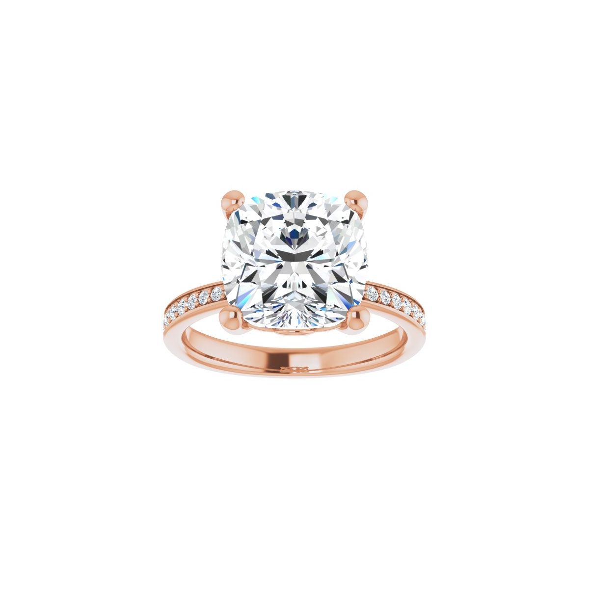 Semi-Set 1/4 CTW Cushion Engagement Ring (10 X 10 Mm) - gallery - Series 124170