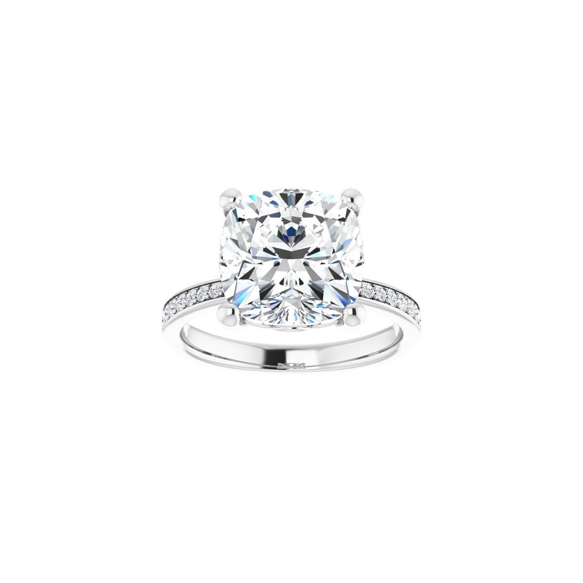 Semi-Set 1/4 CTW Cushion Engagement Ring (10 X 10 Mm) - gallery - Series 124170