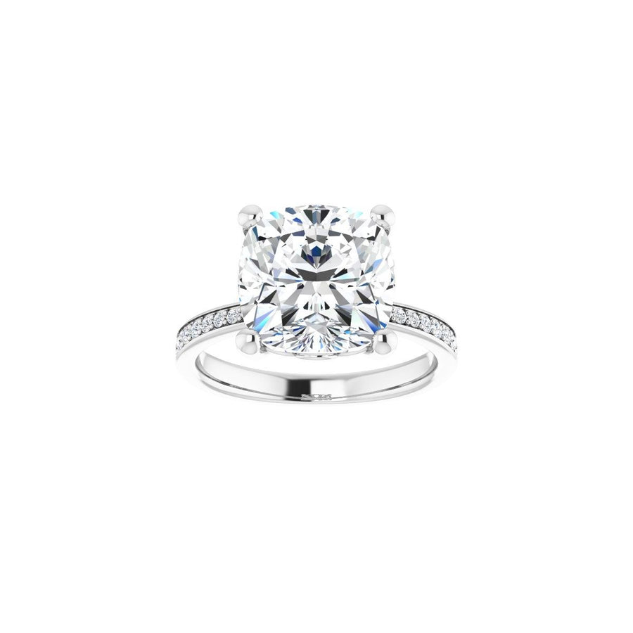 Semi-Set 1/4 CTW Cushion Engagement Ring (10 X 10 Mm) - gallery - Series 124170