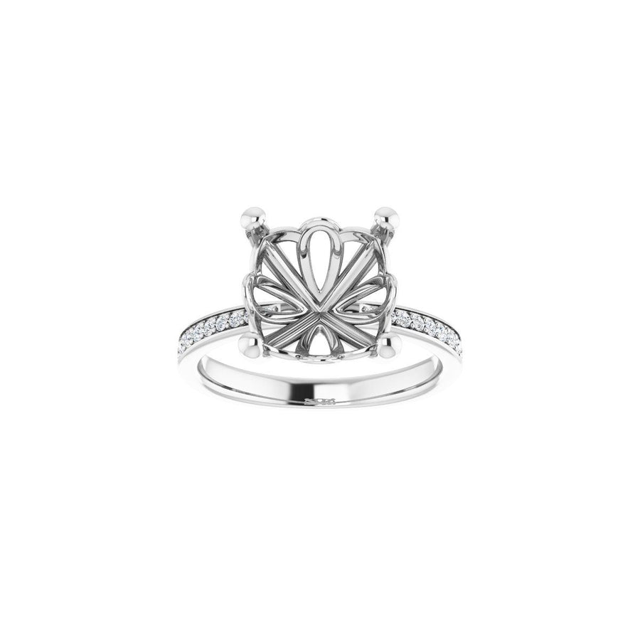 Semi-Set 1/4 CTW Cushion Engagement Ring (10 X 10 Mm) - gallery - Series 124170