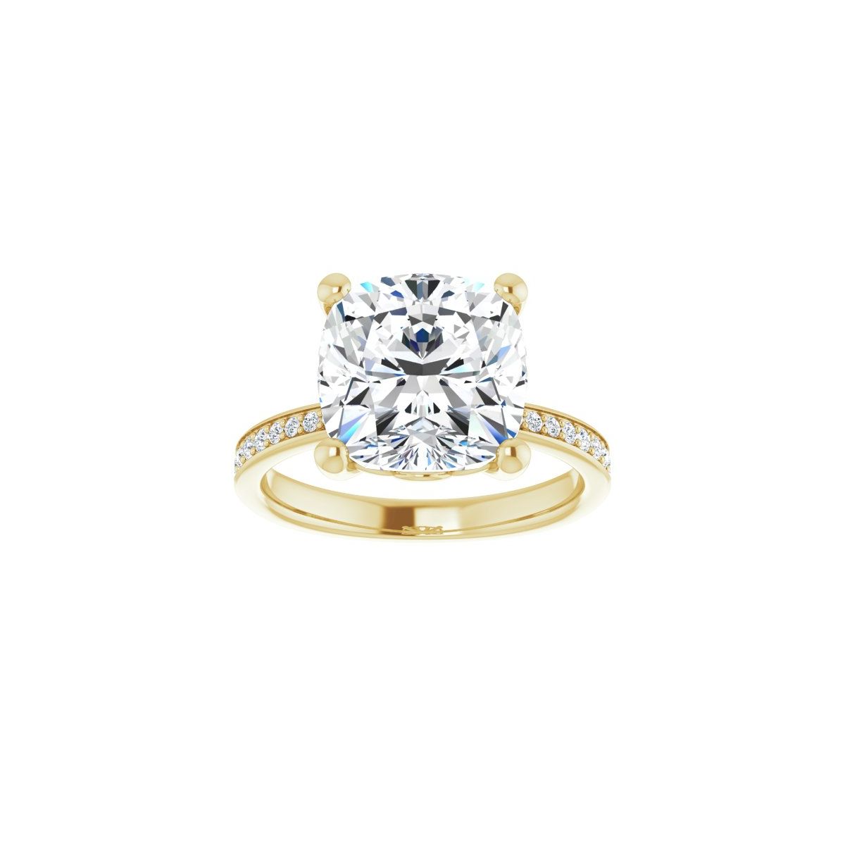 Semi-Set 1/4 CTW Cushion Engagement Ring (10 X 10 Mm) - gallery - Series 124170