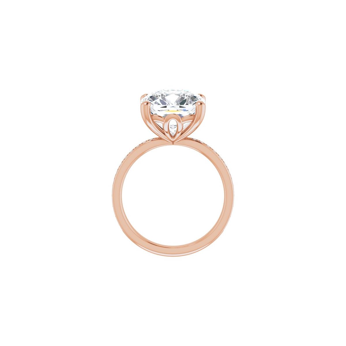 Semi-Set 1/3 CTW Cushion Engagement Ring (11 X 11 Mm) - gallery - Series 124170