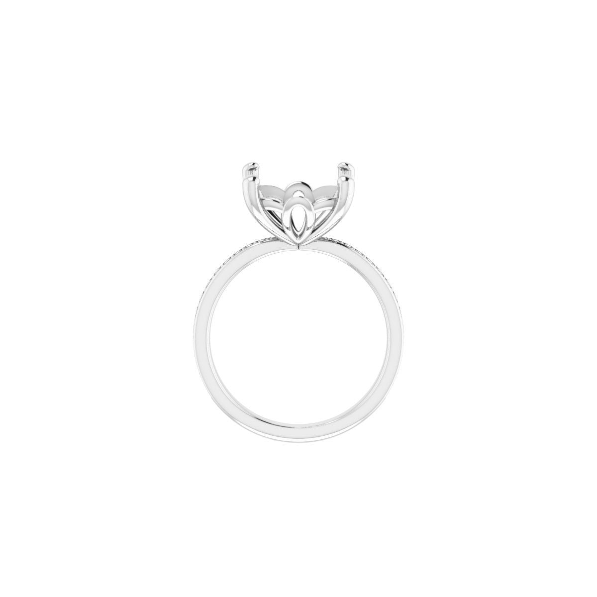 Semi-Set 1/3 CTW Cushion Engagement Ring (11 X 11 Mm) - gallery - Series 124170