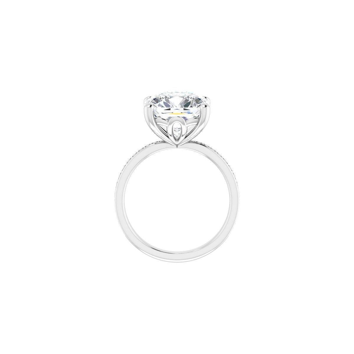 Semi-Set 1/3 CTW Cushion Engagement Ring (11 X 11 Mm) - gallery - Series 124170