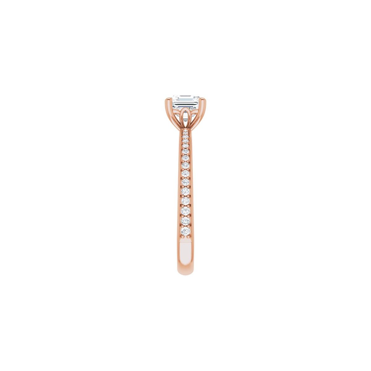 Semi-Set 1/6 CTW Asscher Engagement Ring (5 X 5 Mm) - gallery - Series 124170