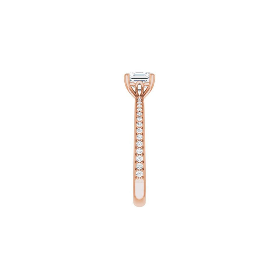 Semi-Set 1/6 CTW Asscher Engagement Ring (5 X 5 Mm) - gallery - Series 124170
