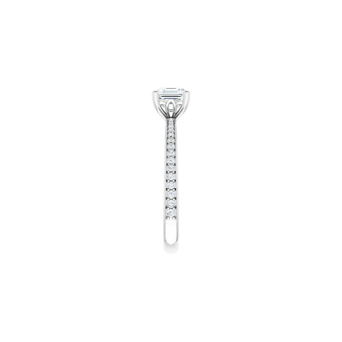 Semi-Set 1/6 CTW Asscher Engagement Ring (5 X 5 Mm) - gallery - Series 124170