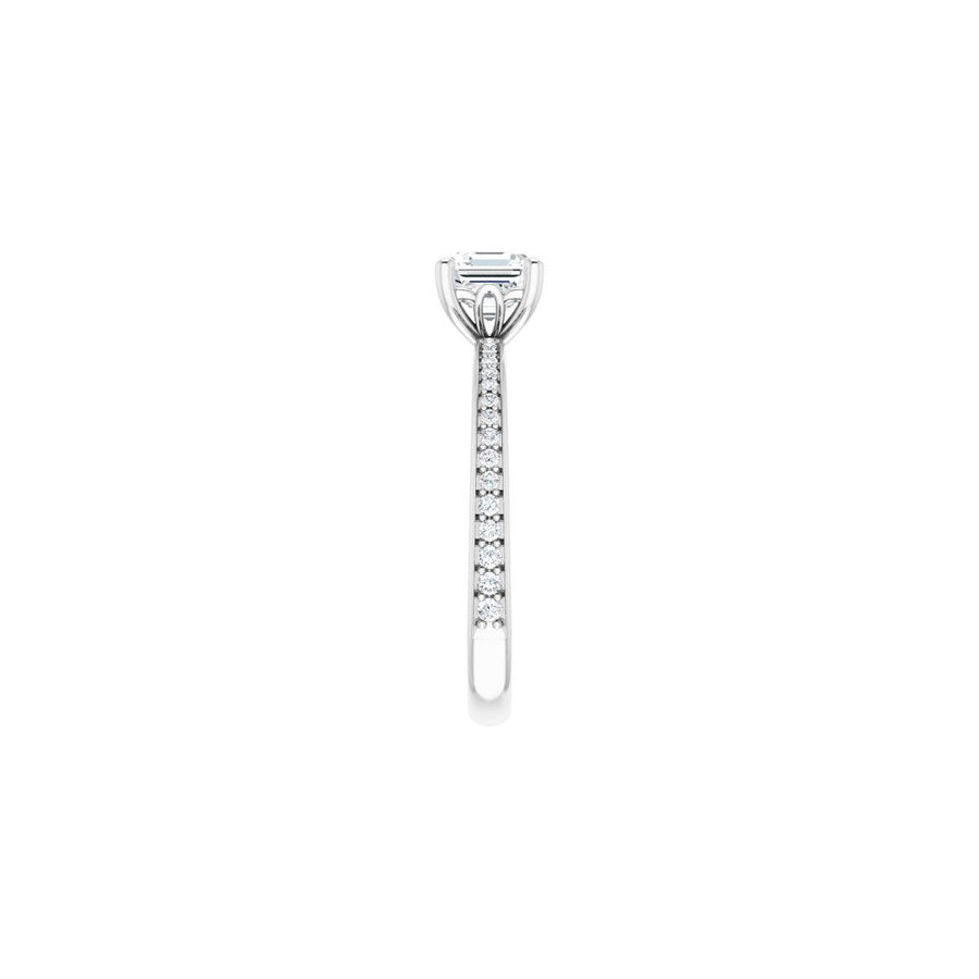 Semi-Set 1/6 CTW Asscher Engagement Ring (5 X 5 Mm) - gallery - Series 124170