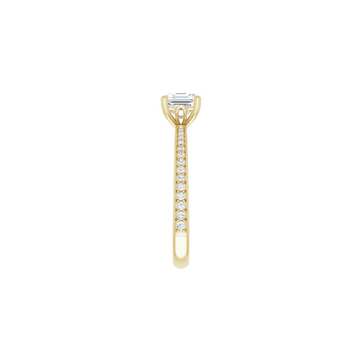 Semi-Set 1/6 CTW Asscher Engagement Ring (5 X 5 Mm) - gallery - Series 124170