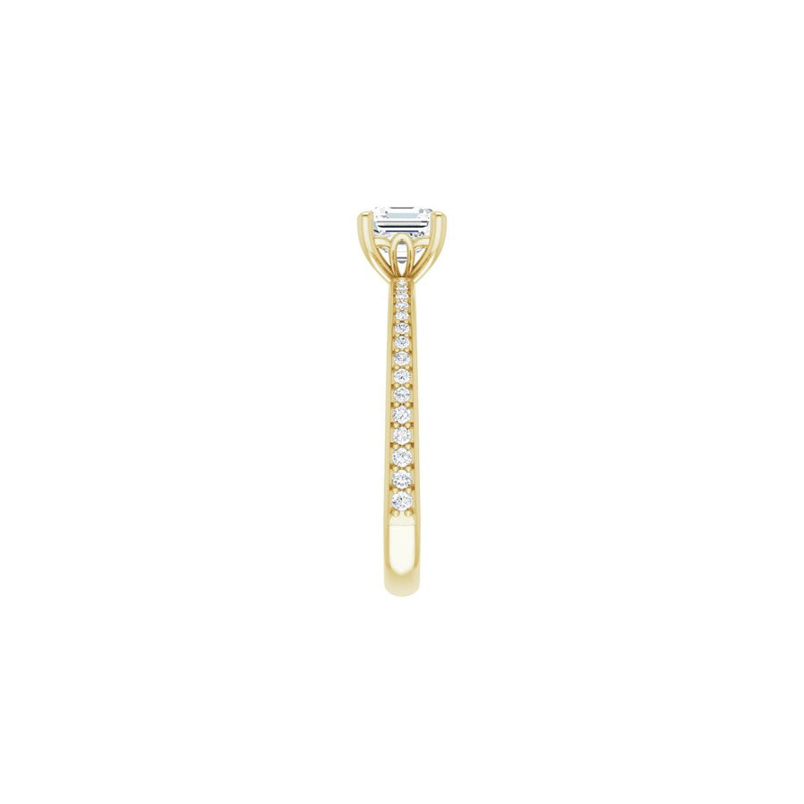 Semi-Set 1/6 CTW Asscher Engagement Ring (5 X 5 Mm) - gallery - Series 124170