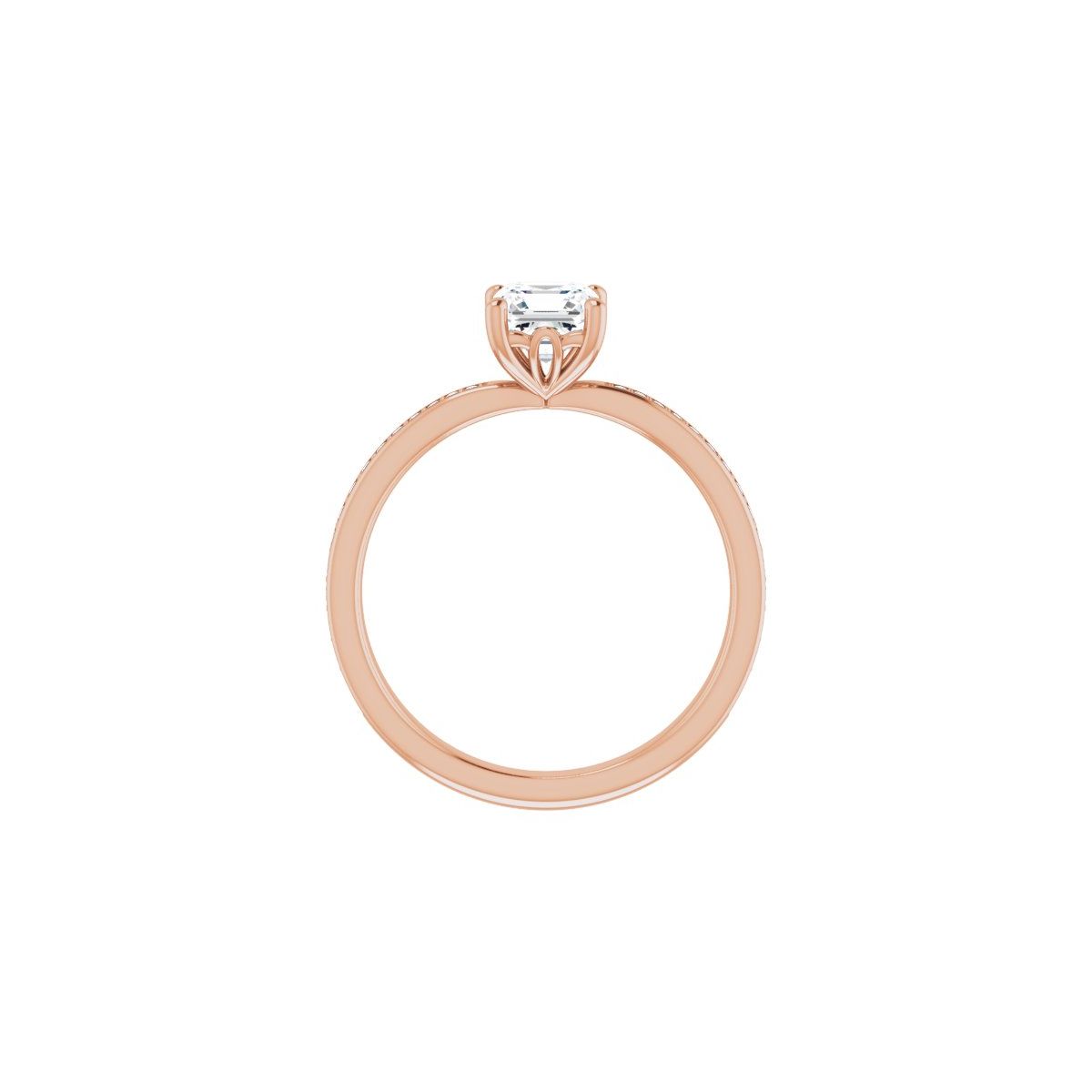 Semi-Set 1/6 CTW Asscher Engagement Ring (5 X 5 Mm) - gallery - Series 124170