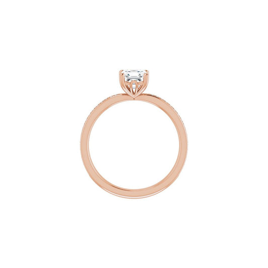 Semi-Set 1/6 CTW Asscher Engagement Ring (5 X 5 Mm) - gallery - Series 124170