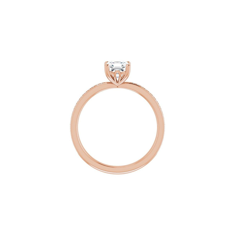 Semi-Set 1/6 CTW Asscher Engagement Ring (5 X 5 Mm) - gallery - Series 124170