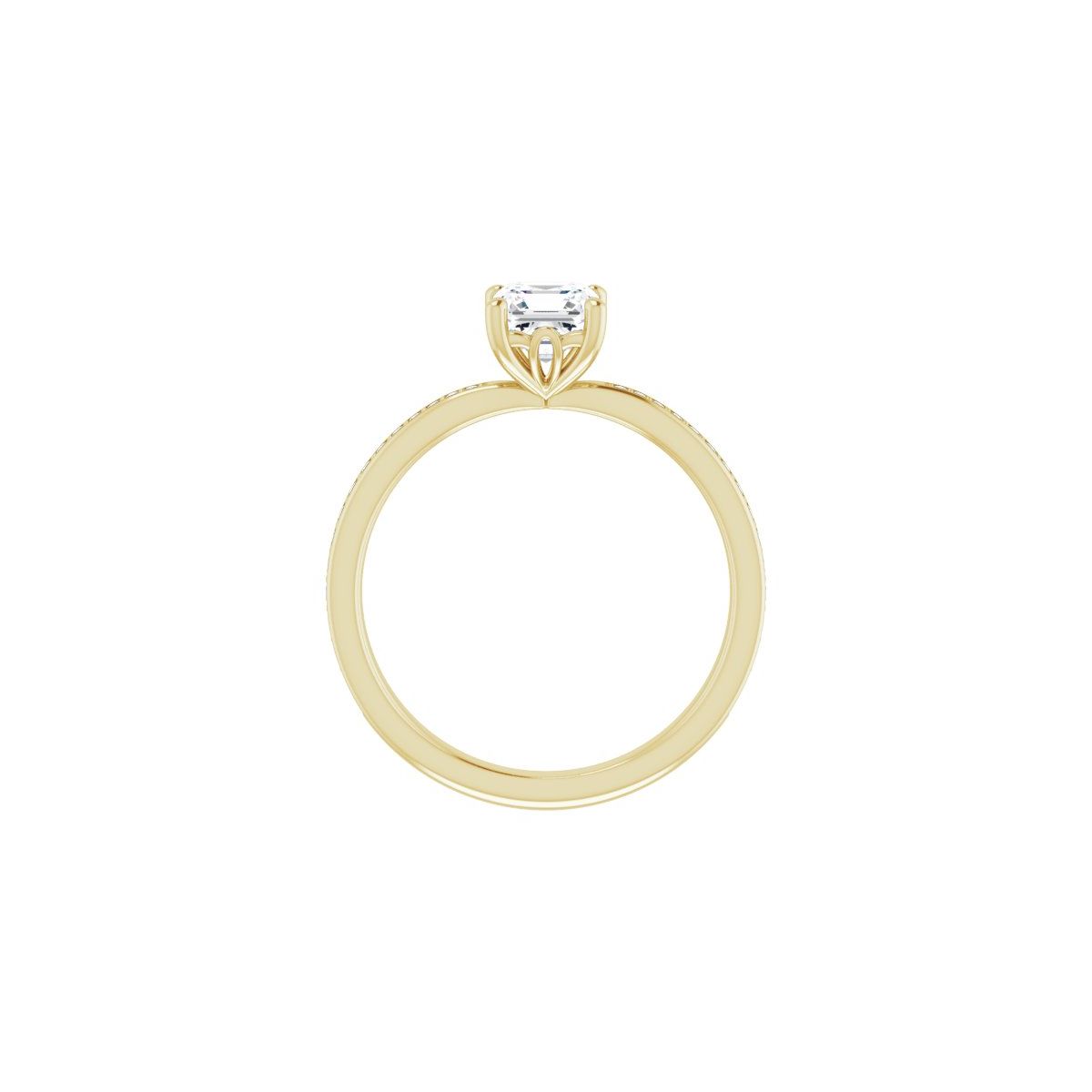 Semi-Set 1/6 CTW Asscher Engagement Ring (5 X 5 Mm) - gallery - Series 124170