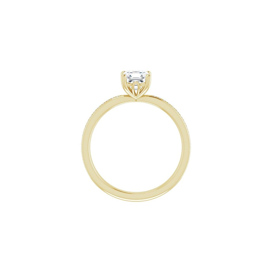 Semi-Set 1/6 CTW Asscher Engagement Ring (5 X 5 Mm) - gallery - Series 124170