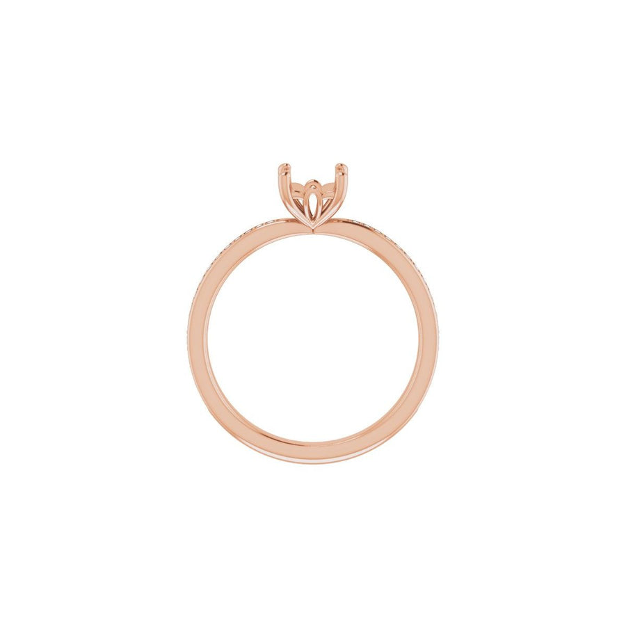 Semi-Set 1/6 CTW Asscher Engagement Ring (5 X 5 Mm) - gallery - Series 124170