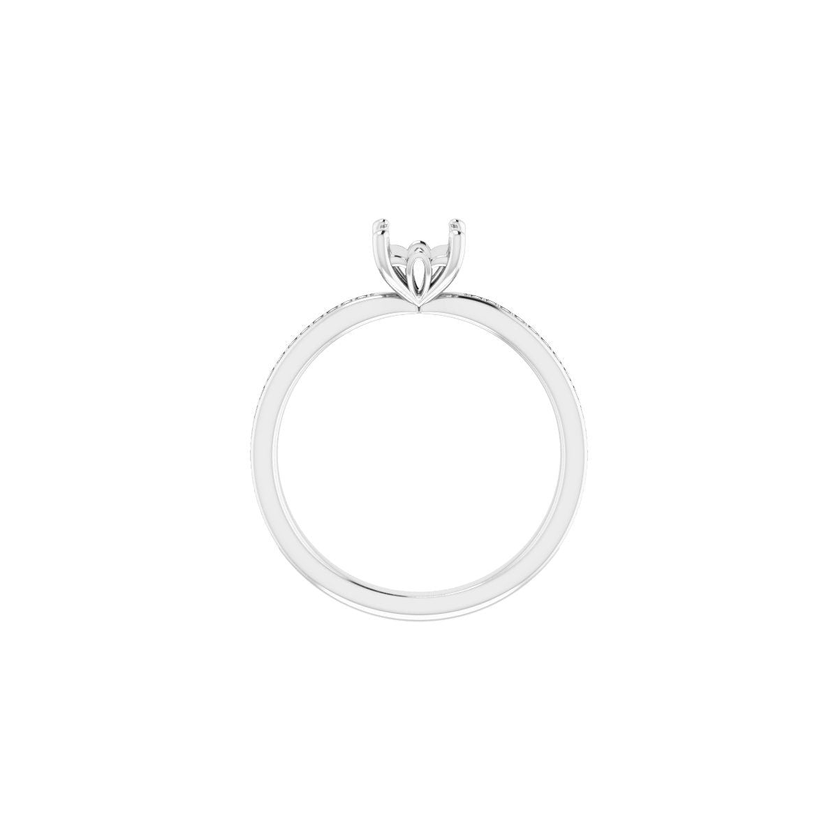 Semi-Set 1/6 CTW Asscher Engagement Ring (5 X 5 Mm) - gallery - Series 124170