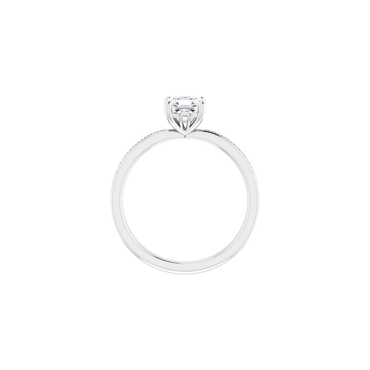 Semi-Set 1/6 CTW Asscher Engagement Ring (5 X 5 Mm) - gallery - Series 124170