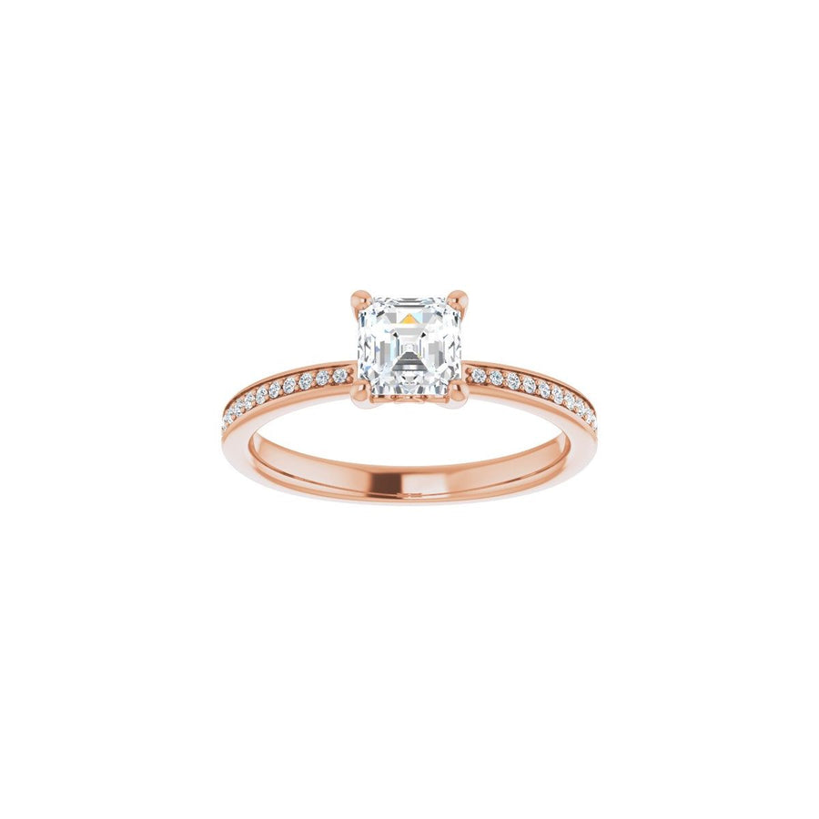 Semi-Set 1/6 CTW Asscher Engagement Ring (5 X 5 Mm) - gallery - Series 124170