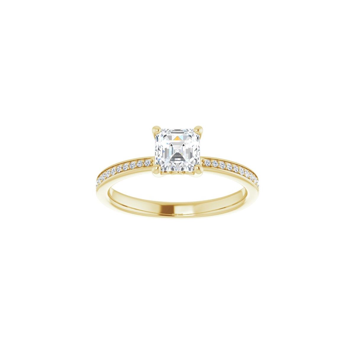 Semi-Set 1/6 CTW Asscher Engagement Ring (5 X 5 Mm) - gallery - Series 124170