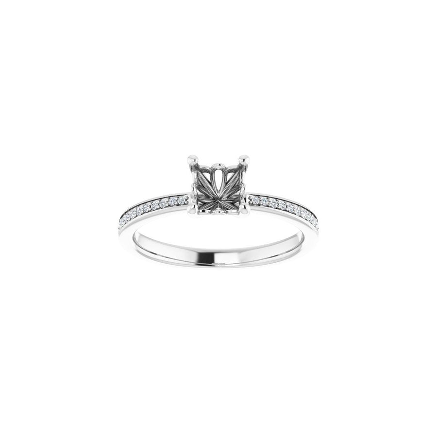 Semi-Set 1/6 CTW Asscher Engagement Ring (5 X 5 Mm) - gallery - Series 124170