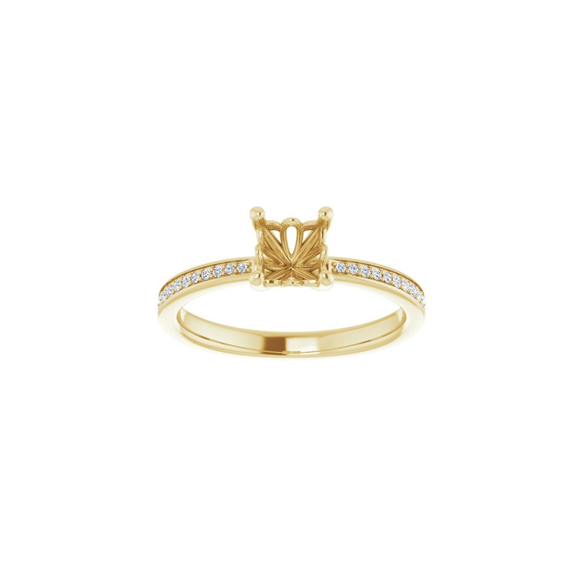 Semi-Set 1/6 CTW Asscher Engagement Ring (5 X 5 Mm) - gallery - Series 124170