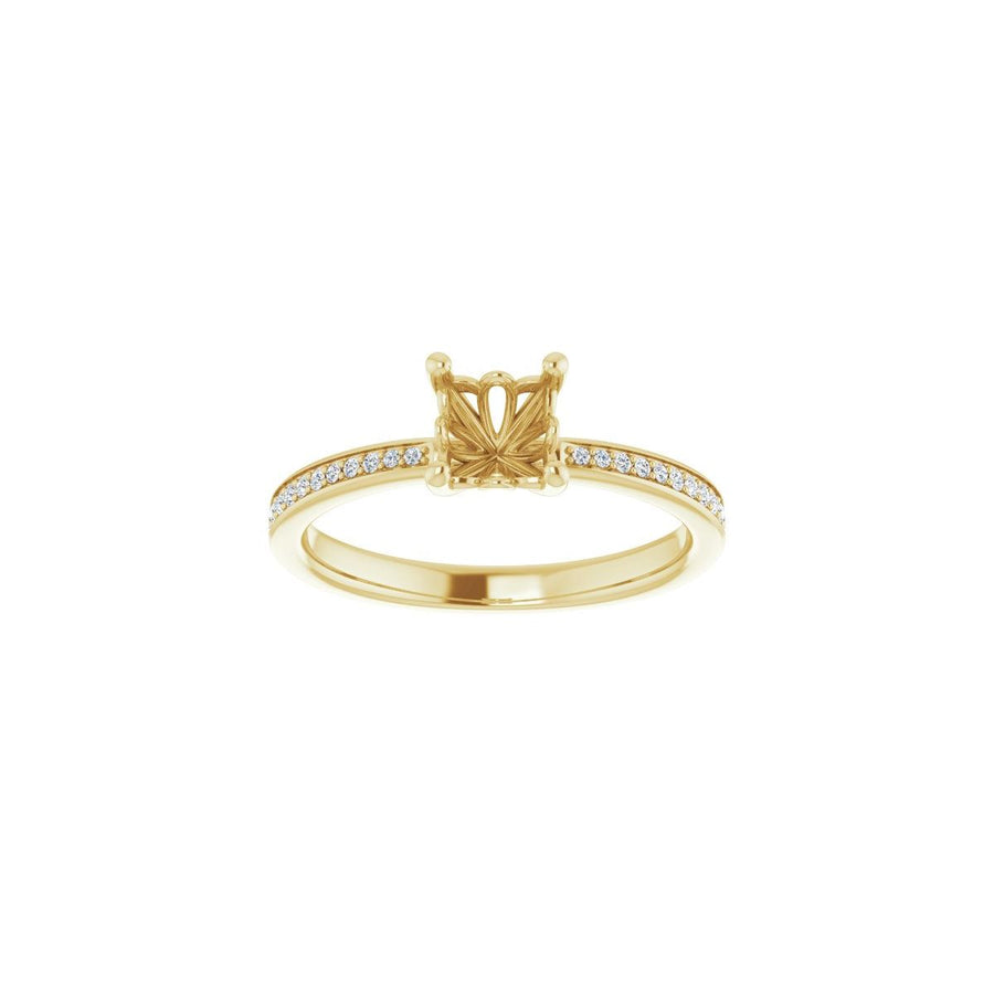 Semi-Set 1/6 CTW Asscher Engagement Ring (5 X 5 Mm) - gallery - Series 124170