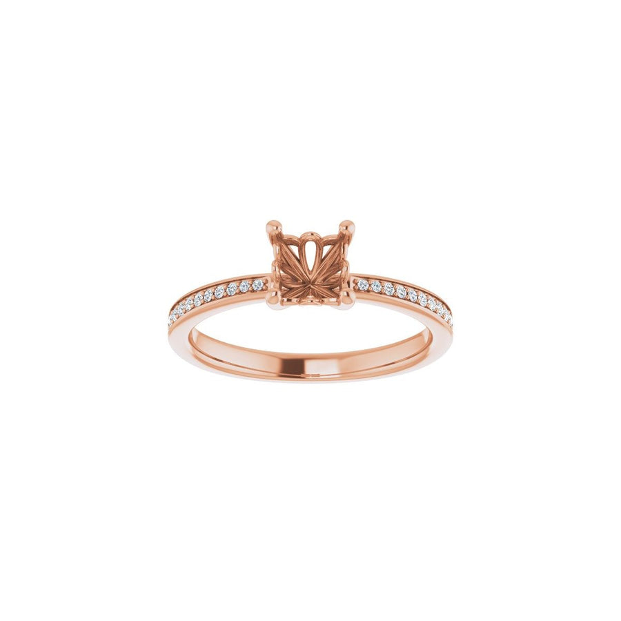 Semi-Set 1/6 CTW Asscher Engagement Ring (5 X 5 Mm) - gallery - Series 124170