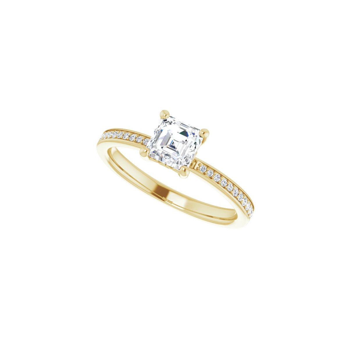 Semi-Set 1/6 CTW Asscher Engagement Ring (5 X 5 Mm) - gallery - Series 124170