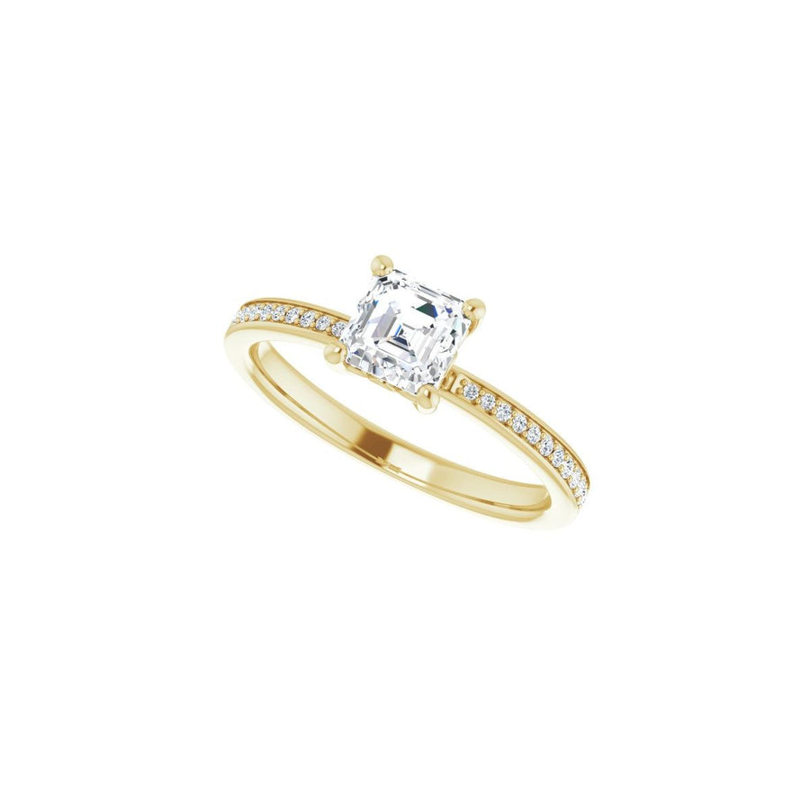 Semi-Set 1/6 CTW Asscher Engagement Ring (5 X 5 Mm) - gallery - Series 124170