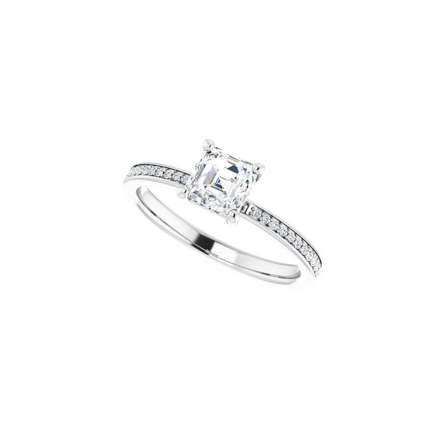 Semi-Set 1/6 CTW Asscher Engagement Ring (5 X 5 Mm) - gallery - Series 124170