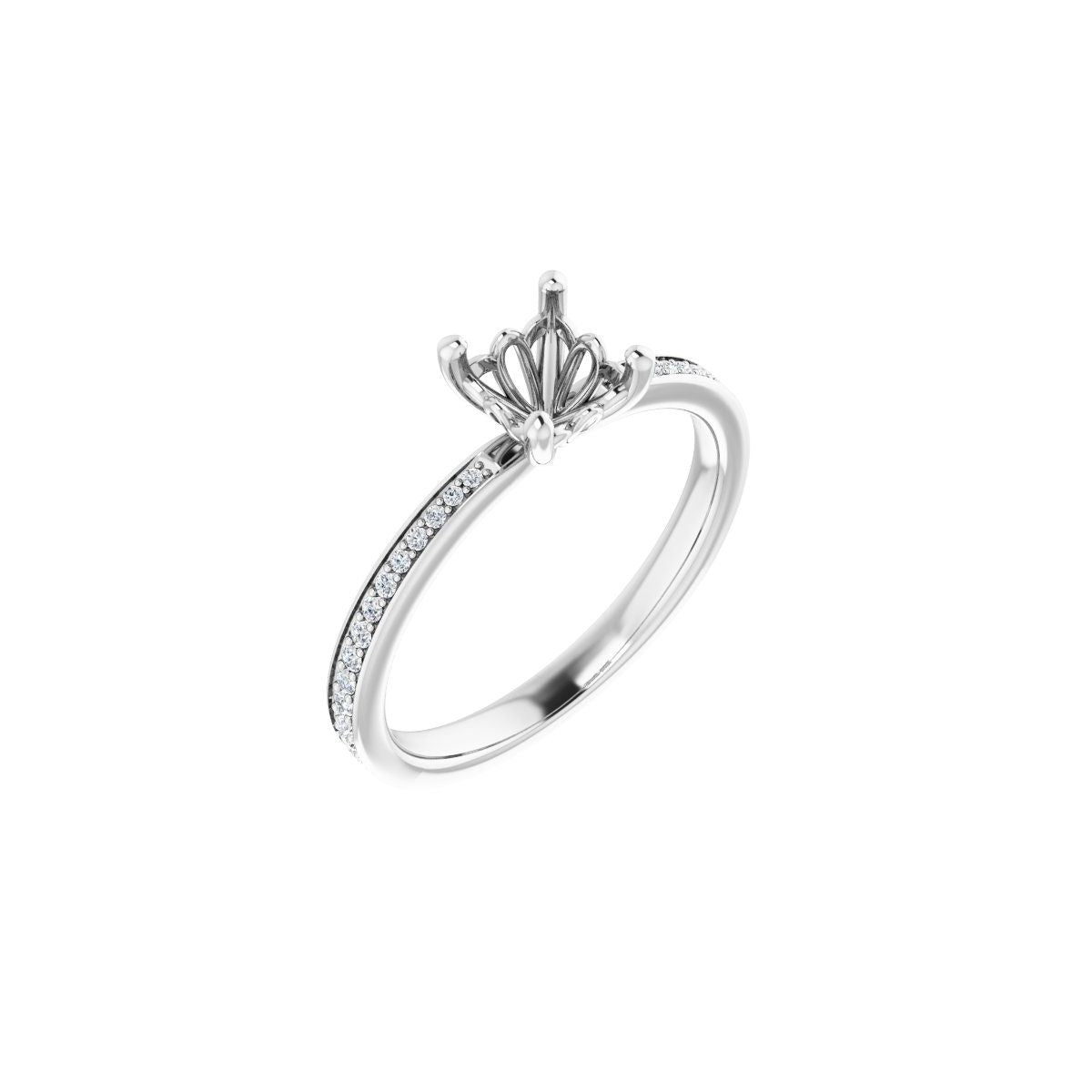 Semi-Set 1/6 CTW Asscher Engagement Ring (5 X 5 Mm) - gallery - Series 124170