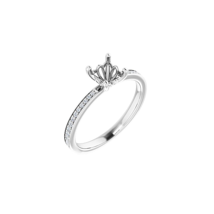 Semi-Set 1/6 CTW Asscher Engagement Ring (5 X 5 Mm) - gallery - Series 124170