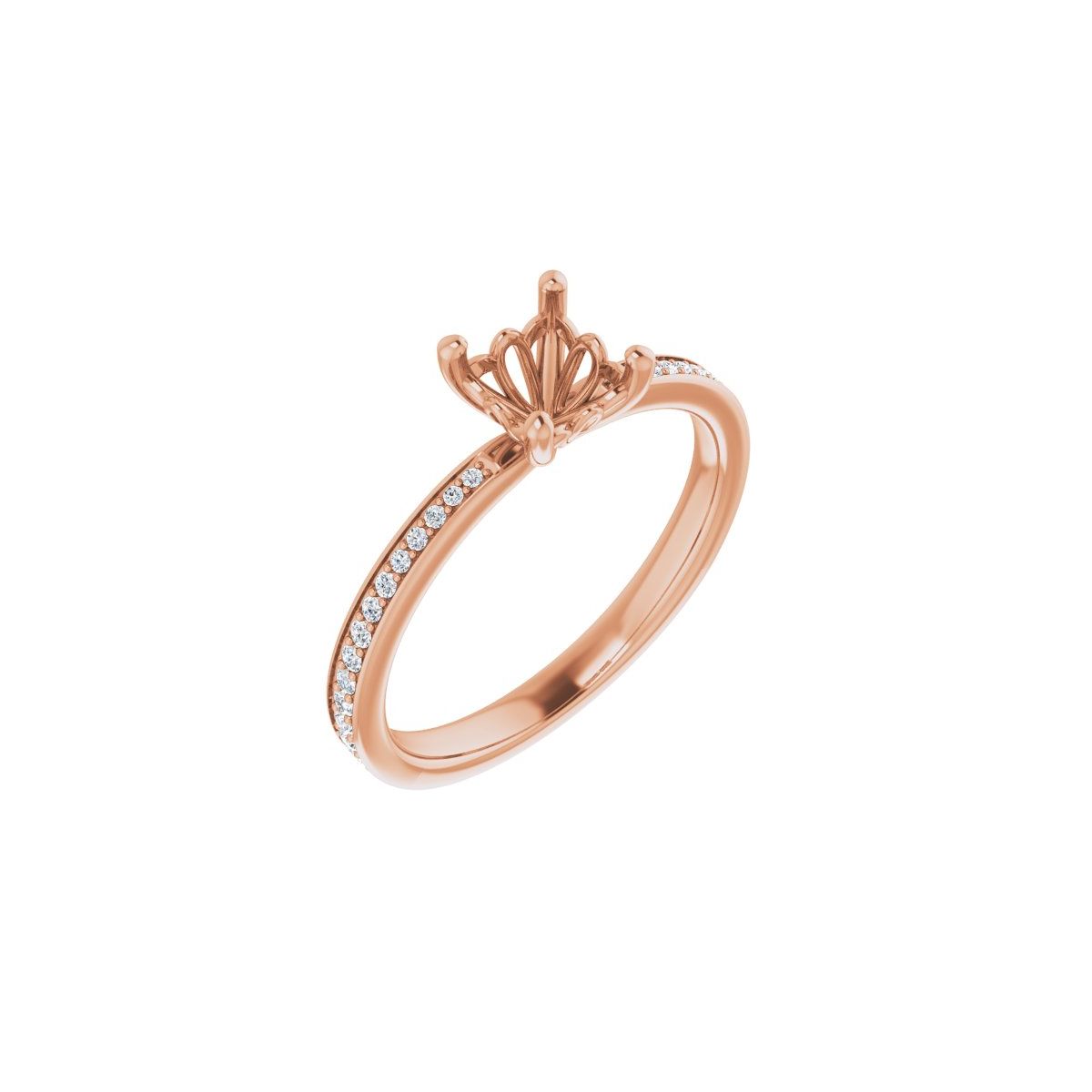 Semi-Set 1/6 CTW Asscher Engagement Ring (5 X 5 Mm) - gallery - Series 124170